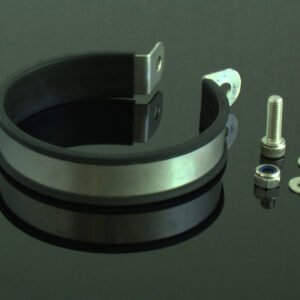 Silencer, Aluminium/Carbon End Cap, Round, 43 mm. x 380 mm., Assy.