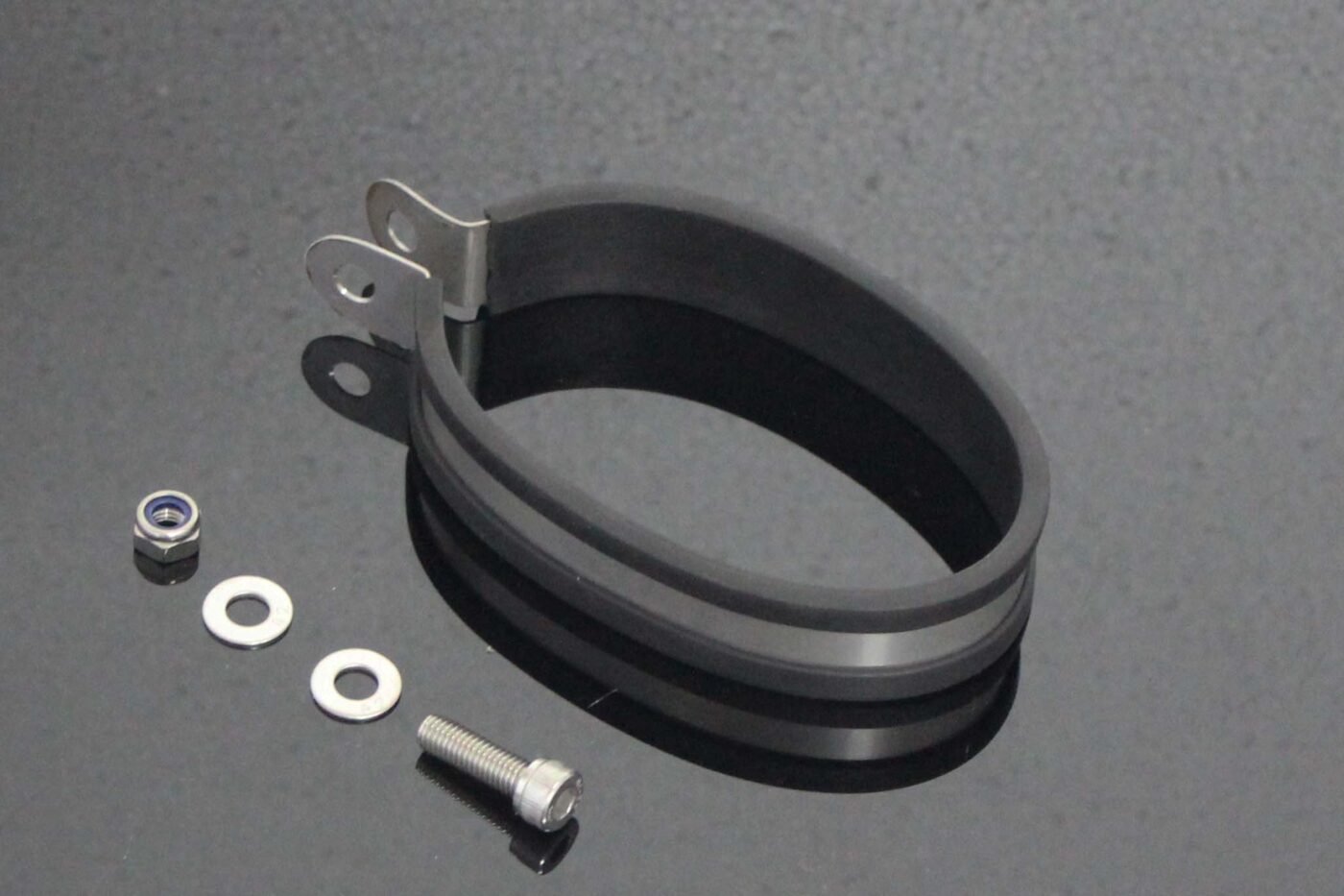 Clamp, Oval, Carbon Silencer, Single, Assy.