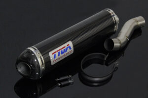 Set, Pipe, Slip On, CBR500, Carbon Oval/Carbon End Cap