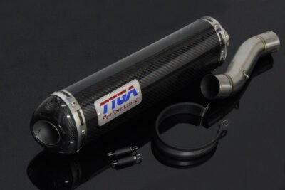 Set, Pipe, Slip On, CBR500, Carbon Oval/Carbon End Cap