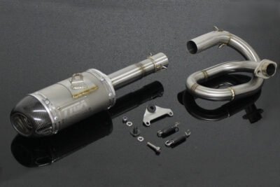 Set, Pipe, Full System, Underbelly, MSX125 Grom, Stainless Oval/Carbon End Cap, Short