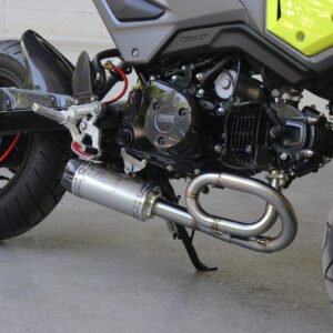 Set, Pipe, Full System, Underbelly, MSX125 Grom, Stainless Oval/Carbon End Cap, Short