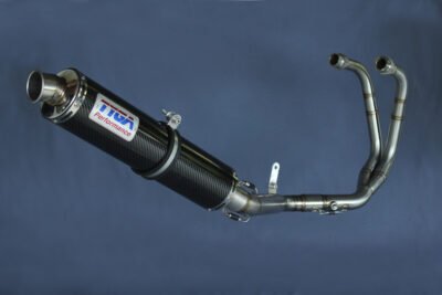 Set, Pipe, Race System, Yamaha R25/R3, MT-25/MT-03, Stainless, Round Carbon Silencer