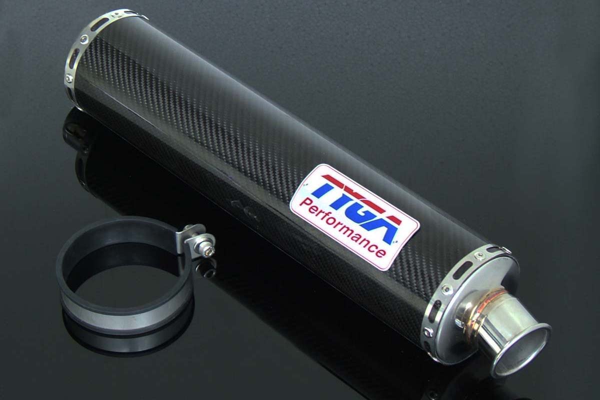 Silencer, Carbon, Round, Slip-On, RVF400 NC35, Assy.