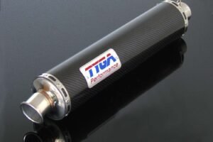 Silencer, Carbon, Round, 43 mm., No Fittings