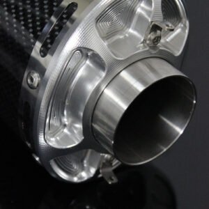 Silencer, Carbon, Oval/Carbon End Cap, 50.8mm., CNC/Spring Mount, No Fittings