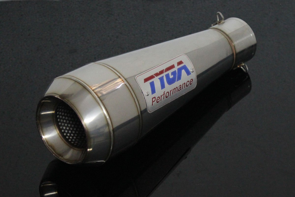 Silencer, Stainless Moto Maggot, 64 mm., Mega Monster, No fittings