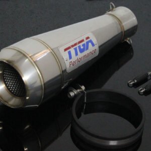 Silencer, Stainless Moto Maggot, 64 mm., Mega Monster, Assy.