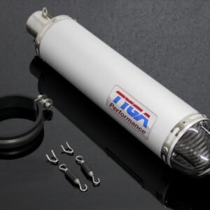 Silencer, Aluminium/Carbon End Cap, Round, 2 Inch x 380 mm., Assy.