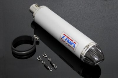 Silencer, Aluminium/Carbon End Cap, Round, 2 Inch x 380 mm., Assy.