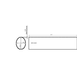 Tube, Carbon, Oval, 76mm x 99.5mm x 400mm