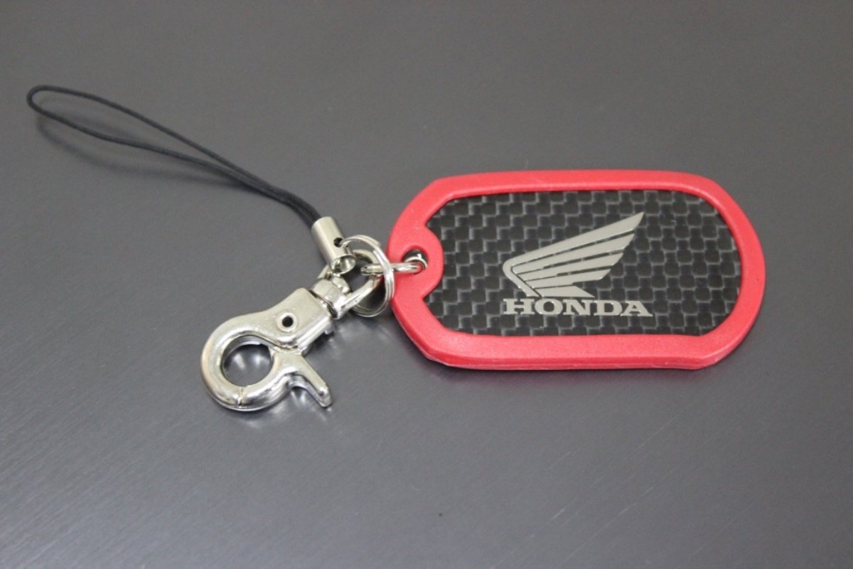 Key Ring, Honda, Red.