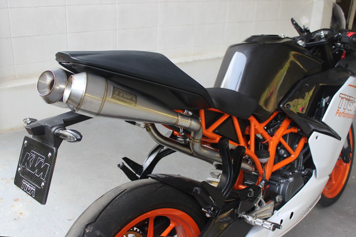 Set, Pipe, Race System, Serpent, KTM RC390, 2014-2016 Stainless Moto Maggot