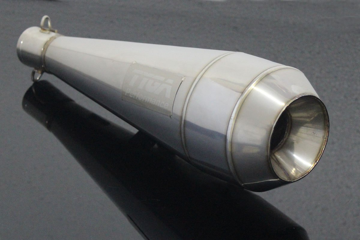 Silencer, Stainless Moto Maggot, Left, KTM RC390 Serpent, No fittings