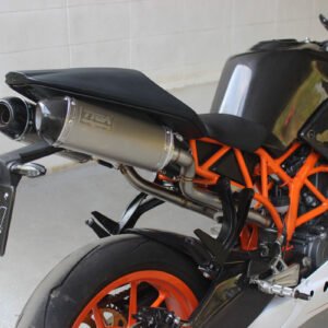 Set, Pipe, Race System, Serpent, KTM RC390, 2014-2016, Stainless Oval/Carbon End Cap