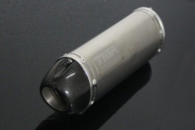 Silencer, Right, Stainless, Oval/Carbon End Cap, Spring Mount, KTM RC390 Serpent, No Fittings
