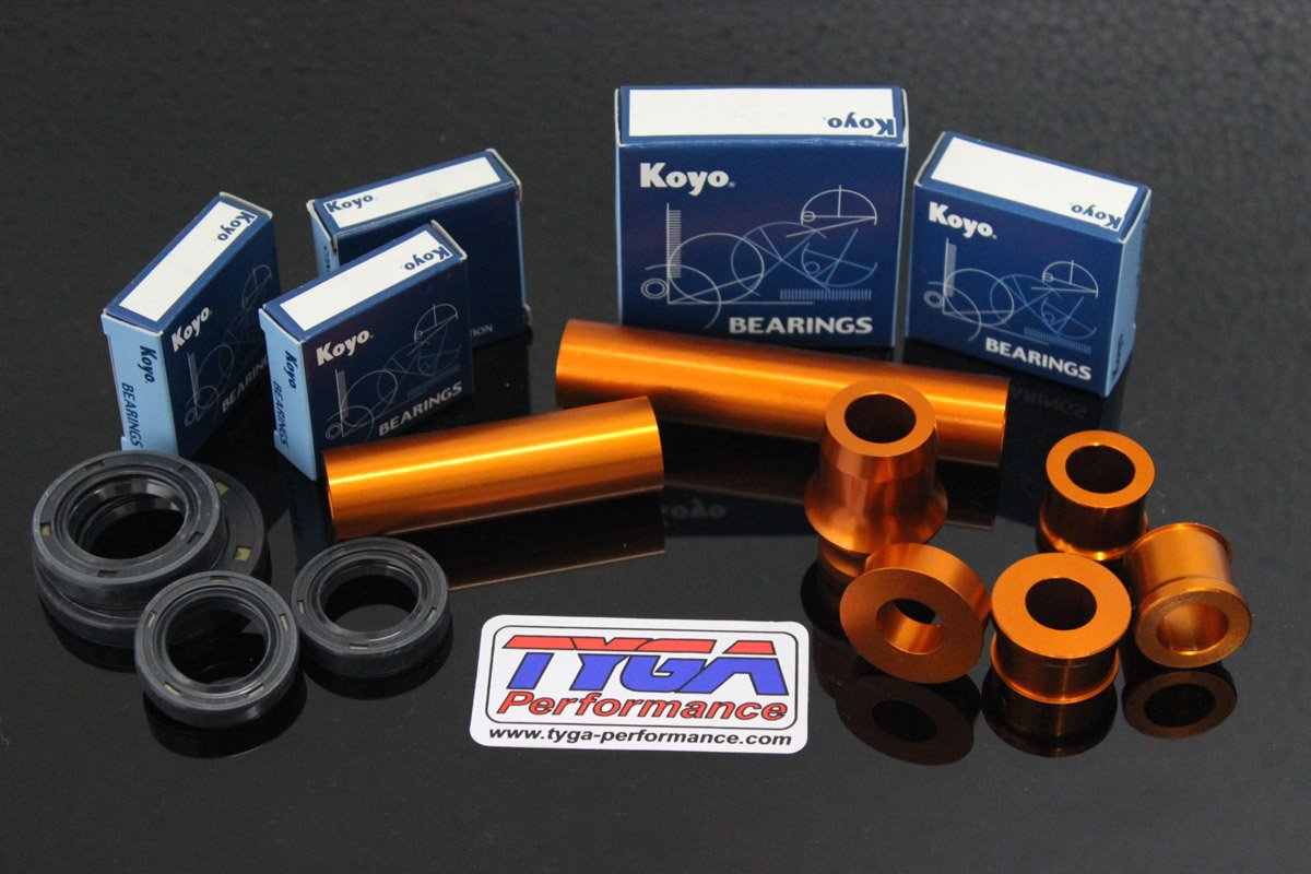 Wheel, Aluminium Spacer, Bearing, and Seal Kit, (Orange) KTM RC and Duke Series