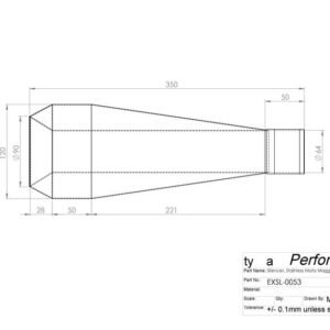 Silencer, Stainless Moto Maggot, 64 mm., Mega Monster, Assy.