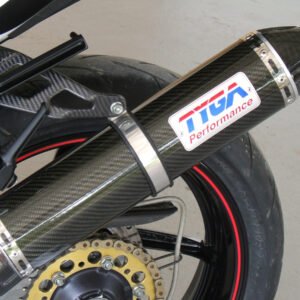 Silencer, Carbon, Round, Carbon End Cap, Four Stroke, 2 inch Assy.