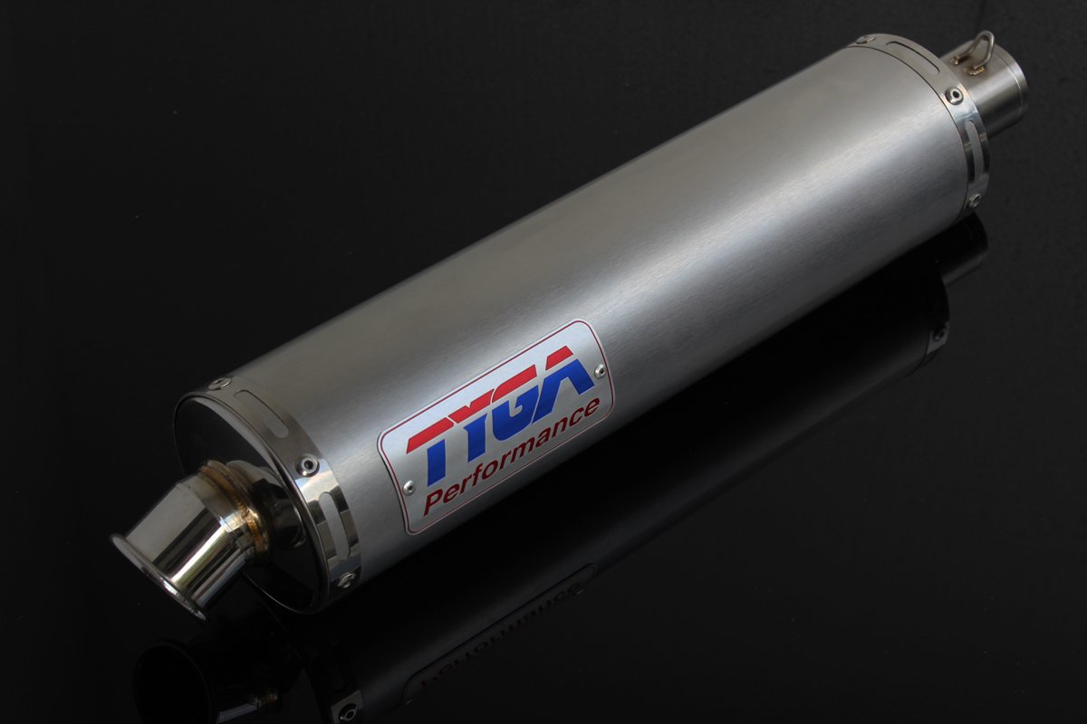 Silencer, Stainless, Round, Four Stroke, 44.5mm., No Fittings