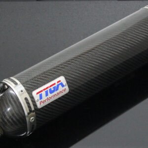 Silencer, Carbon, Oval/Carbon End Cap, 35mm., CNC/Spring Mount, No Fittings