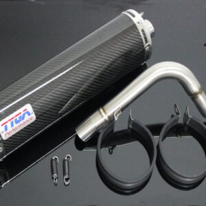 Set, Pipe, Full Race System, Oval, Carbon Silencer, Carbon End Cap, PCX150