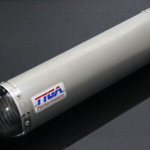 Silencer, Stainless, Oval/Carbon End Cap, 35mm., CNC/Spring Mount, No Fittings