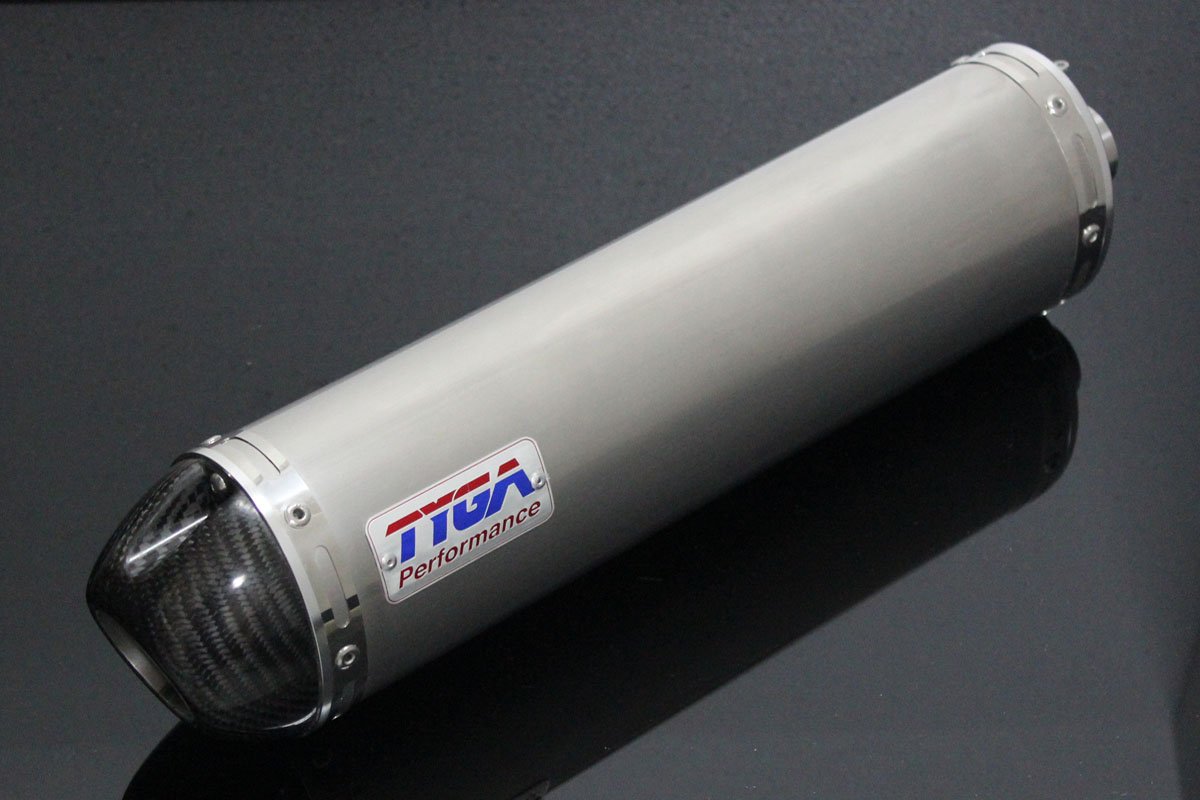 Silencer, Stainless, Oval/Carbon End Cap, 35mm., CNC/Spring Mount, No Fittings