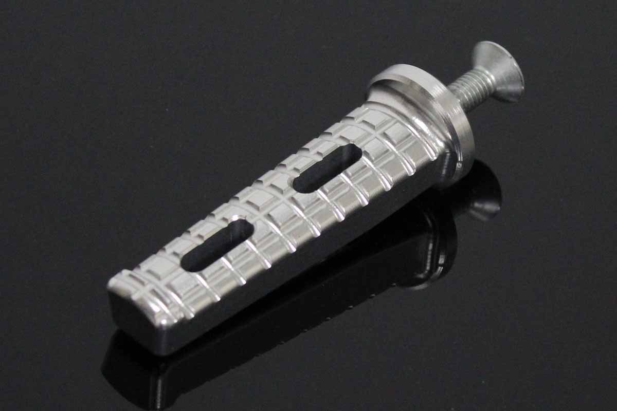 Tyga Step Kit Replacement Foot Peg, Slotted, Silver, Assy.