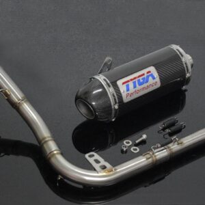 Set, Pipe, Full Race System, MSX125 Grom, Carbon Oval/Carbon End Cap