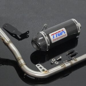 Set, Pipe, Full Race System, High Level, MSX125SF Grom, Carbon Oval/Carbon End Cap