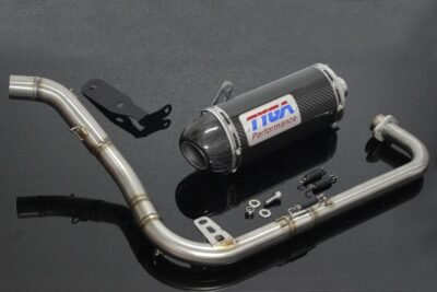 Set, Pipe, Full Race System, High Level, MSX125SF Grom, Carbon Oval/Carbon End Cap