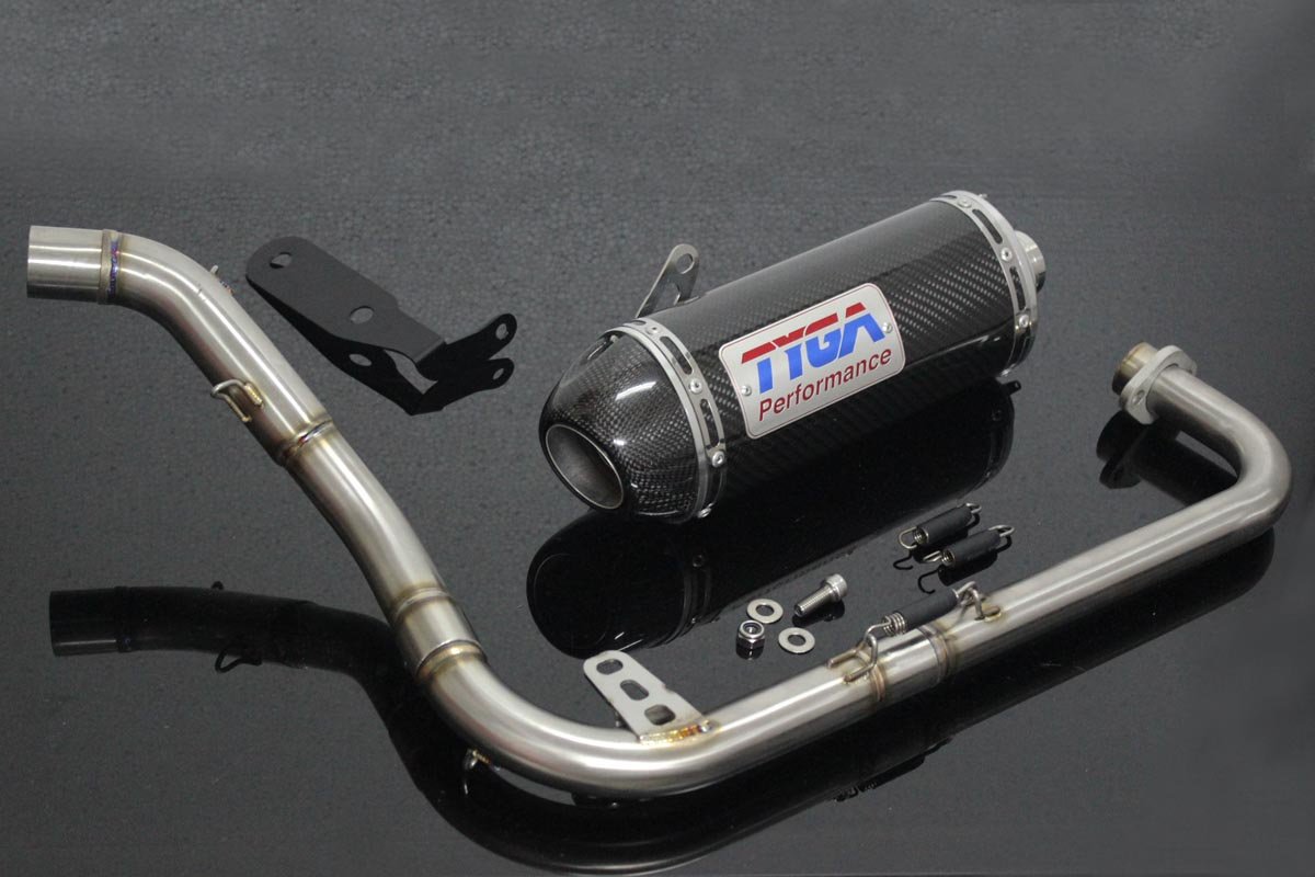 Set, Pipe, Full Race System, High Level, MSX125SF Grom, Carbon Oval/Carbon End Cap