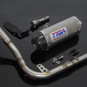 Set, Pipe, Full Race System, High level, MSX125SF Grom, Stainless Oval/Carbon End Cap
