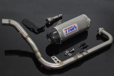 Set, Pipe, Full Race System, High level, MSX125SF Grom, Stainless Oval/Carbon End Cap