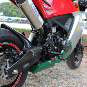Set, Pipe, Full Race System, MSX125 Grom, Stainless Oval/Carbon End Cap