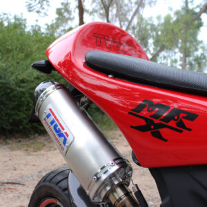 Set, Pipe, Full Race System, MSX125 Grom, Stainless Oval/Carbon End Cap
