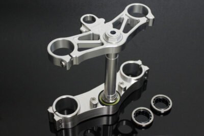 Triple Clamp Set, CNC Silver, CBR600RR Forks to fit RVF400 NC35