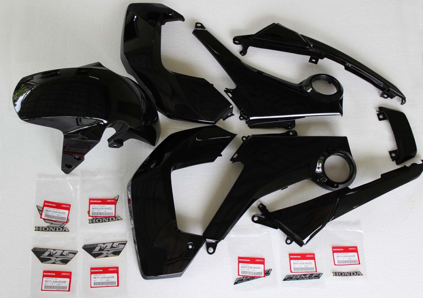 Complete Bodywork Set, MSX125 Grom, Type 1 Asteroid Black metallic Scheme
