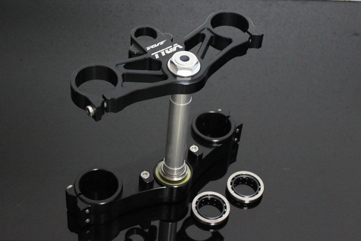 Triple Clamp Set, CNC Black, CBR600RR Forks to fit RVF400 NC35