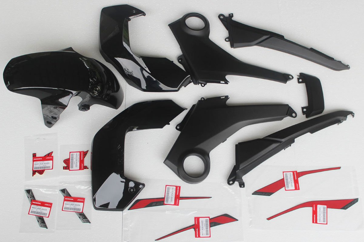 Complete Bodywork Set, MSX125 Grom, Type 9, 2015 Asteroid Black Metallic Scheme