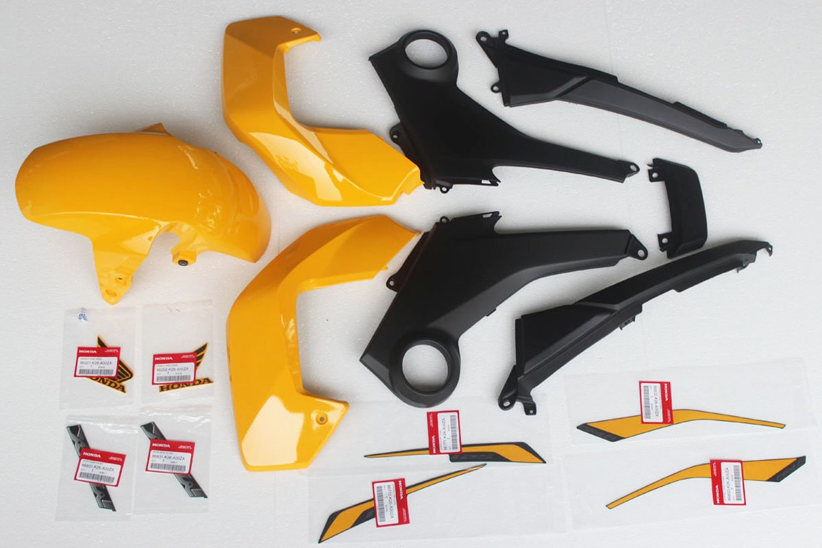 Complete Bodywork Set, MSX125 Grom, Type 11, 2015 Marigold Yellow Scheme