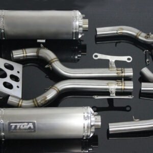 Set, Pipe, Race System, Serpent, KTM RC390, 2014-2016, Stainless Oval/Carbon End Cap