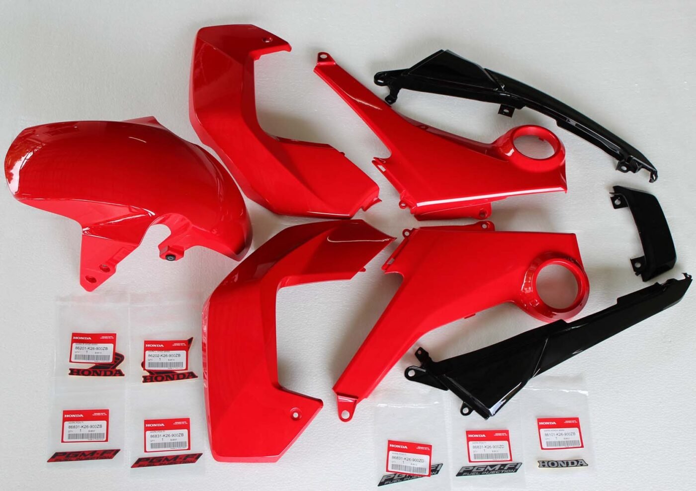Complete Bodywork Set, MSX125 Grom, Type 3 Pearl Valentine Red Scheme