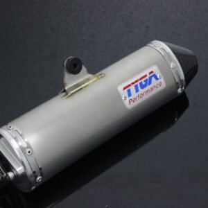 Silencer, Race, Shorty, Stainless Steel with Carbon End Cap,YZ250 2005-2024