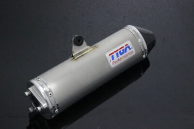 Silencer, Race, Shorty, Stainless Steel with Carbon End Cap,YZ250 2005-2024
