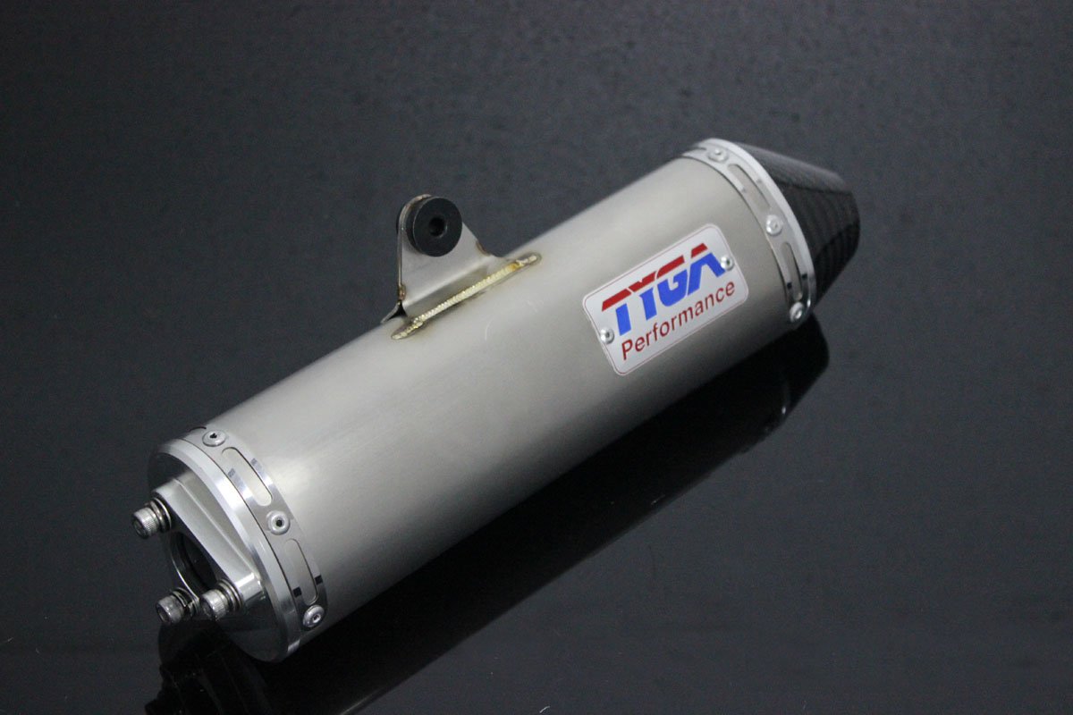 Silencer, Race, Shorty, Stainless Steel with Carbon End Cap,YZ250 2005-2024