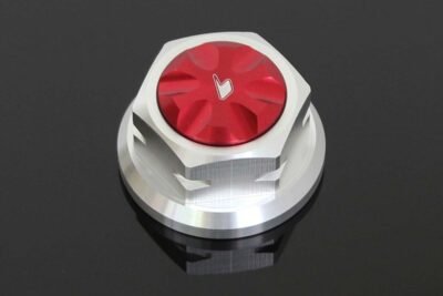 Top Triple Clamp Nut (M24x1), Red, Bikers
