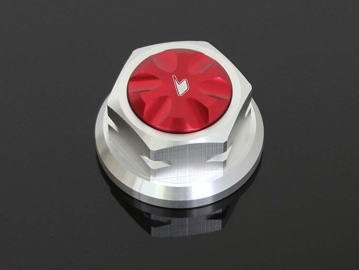 Top Triple Clamp Nut (M24x1), Red, Bikers