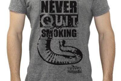 Tyga T shirt, Never Quit Smoking, Grey, XL